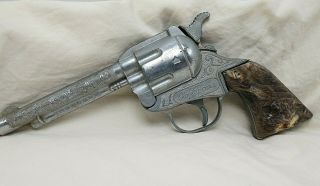 1955 Roy Rogers Kilgore Cap Gun 9 Inch Gun W/ Chocolate Swirl Grips