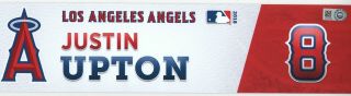 Justin Upton Game 9/28/18 Angels Mlb Locker Name Plate 8 Vintage Virginia
