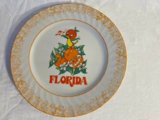 Walt Disney World Productions Japan Florida Orange Bird Plate Oranges Vintage 77