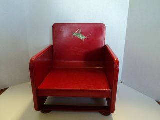 Vintage Red Metal Childs Chair Booster Seat