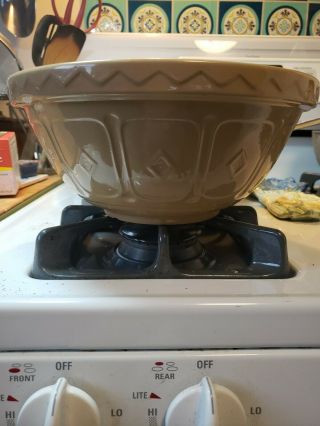 Vintage Mason Cash Mixing Bowl Number 18 Tan/teal Made In England In Great Shape
