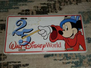Mickey Mouse Walt Disney World 25th Anniversary License Plate Metal 12 " X 6 "