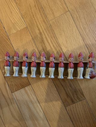 1920s Wooden Skittle Bowling Pin Game - Soldiers & Ball