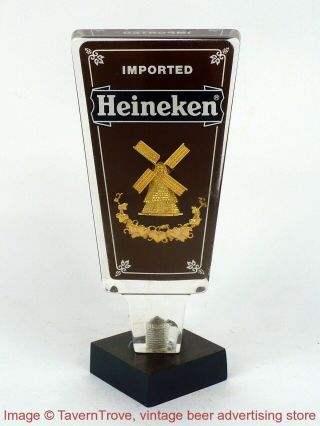 1990s Heineken Dark Beer Windmill 7½ " Acrylic Tap Tavern Trove