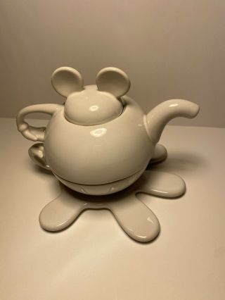 Disney Mickey Mouse Ceramic Tea For One Set,  Teapot,  Cup & Glove Saucer White