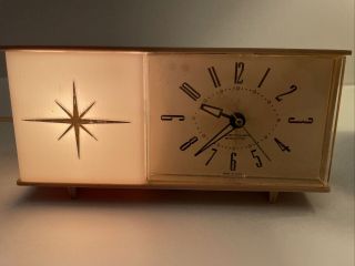 Vintage Westclox Moonbeam Nite - Lite Electric Alarm Clock Great Mod.  S14a