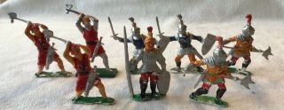 Vintage Hong Kong Copies Of Crescent Knights X 8,  54mm Scale Plastic.