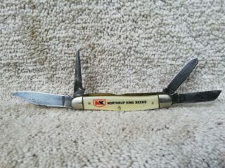 Vintage Kutmaster 4 Blade Pocket Knife Made In Utica Ny Usa Northrup King Seeds