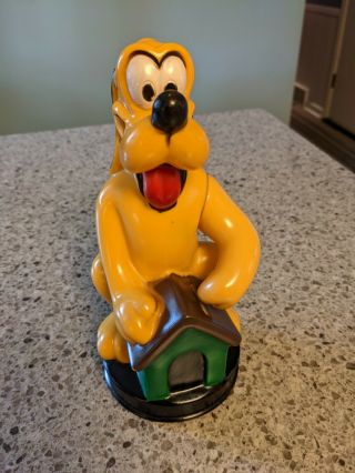 Disney Pluto Plastic Dog House Coin Bank Movable Arm By Animal Toys Plus
