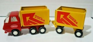 Vintage Tonka Red Truck Cab With Trailers,  And Collectable