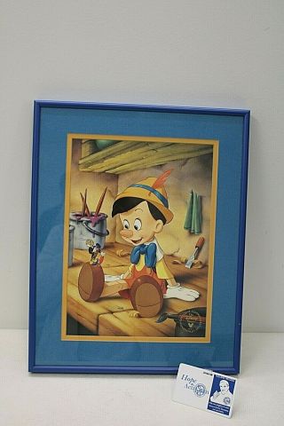 Vintage Disney Framed Pinocchio Exclusive Commemorative Lithograph 1993