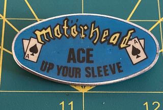 Motorhead Ace Up Your Sleeve Tour Metal Pin Badge Vintage 1980s