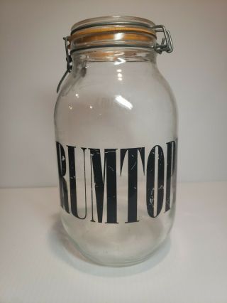 Vintage Triomphe 3l “rumtopf” Glass Jar Bar Hinged Metal Bale Lid France
