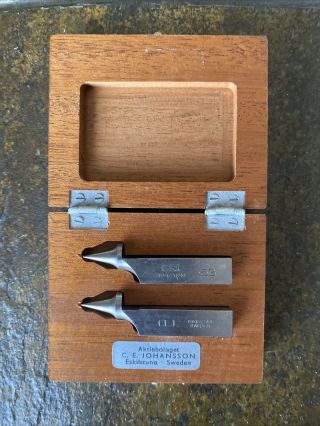 Vtg C.  E Johansson Rectangular Steel Gage Block Set In Wood Box Sweden