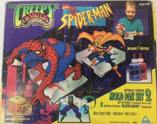Creepy Crawlers Spider - Man,  Hobgoblin,  And Lizard Molds W/ Plasti Goop Nib