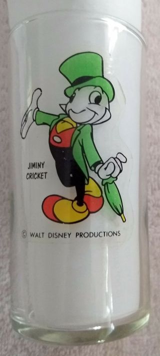 1968 Cheerios,  Walt Disney Glass Pals Sticker,  Jiminy Cricket On A Glass.