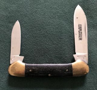 Edge - Mark Explorer Made In Japan 11 - 175 Vintage Folding Pocket Knife Os.