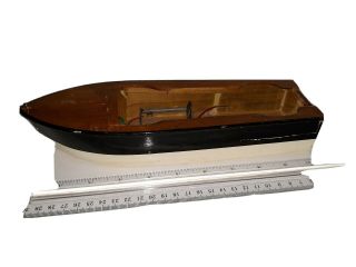 Gw Battery Operated Power Cruiser Wooden Boat.
