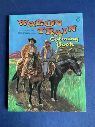 Wagon Train Tv Show Coloring Book Ward Bond Robert Horton 1960 Whitman Uncolored