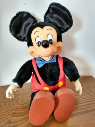 Vintage Mickey Mouse Plush Doll With Rubber Face,  Hands & Boots