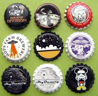 9 Beer Bottle Caps Space - - - Not For Latin And South America