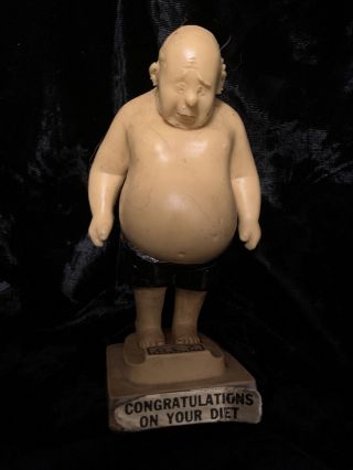 Vintage 1960s Russ Berrie? Oily Jiggler Gag Award Congrats On Your Diet Fat Man