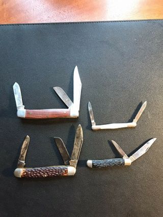 4 Vintage Pocket Knives (2 Kutmaster,  Imperial,  Colonial Prov.  Ri)