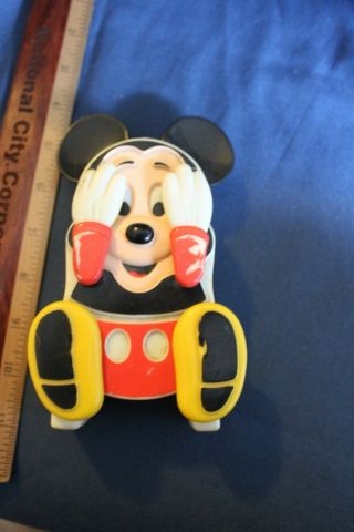 Vintage Illco Mickey Mouse Peek - A - Boo Wind Up Preschool Toy