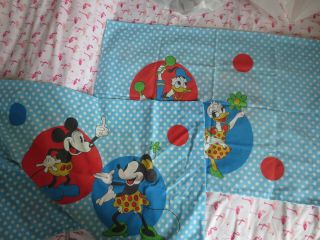 Vintage Mickey Mouse Donald Duck Minnie Daisy Pillow Case X2 Disney