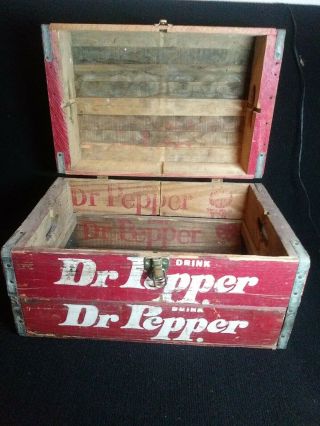 Vintage Dr.  Pepper Wooden Crate/chest Folk Art