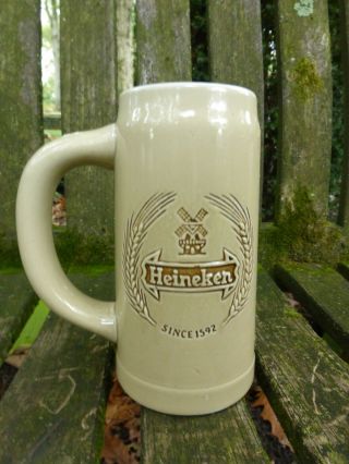Ceramarte Heineken Stone Beer Mug - 6.  5 " Tall - Weber 