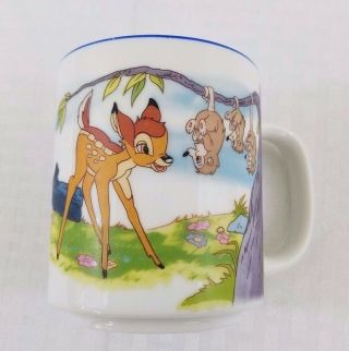 Vintage Bambi Mug Thumper Flower Walt Disney World Disneyland Japan