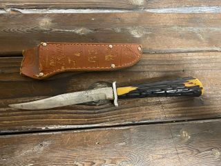 Vintage Weske Usa Fixed Blade Knife With Sheath