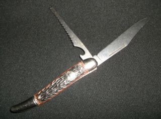 Vintage Imperial Crown Prov Ri,  Fishing Pocket Knife W Scaler Model 2284833