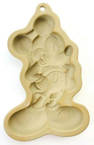 Disney Mickey Mouse Ceramic Stoneware Cookie Mold Press Cutter 6.  75 "