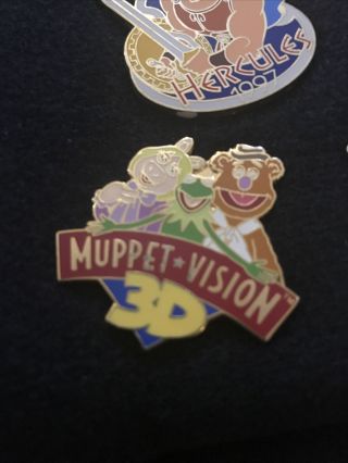 Disney 2002 Muppet Vision 3d - Kermit,  Miss Piggy,  Fozzie Bear Pin - Pins