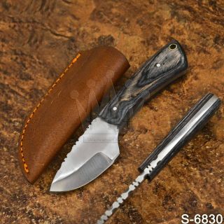 6830 | Hand Forged Handmade High Carbon Steel Fulltang Skinner Knife | W/sheath