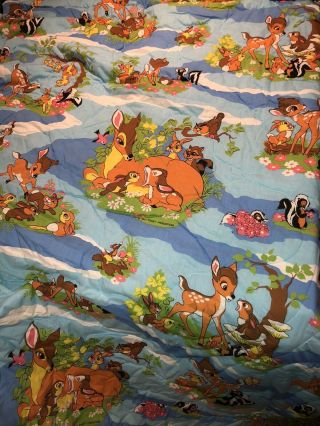 Vintage Sears Bambi Twin Comforter Bedspread Blanket 68”x80”