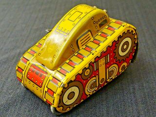 Vintage,  1950s Tin Marx Rollover Flipping Wind - Up Toy Tank Please Read