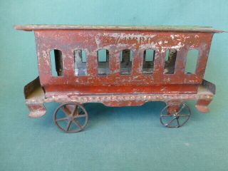 Antique Patd Feb 27 1883 Tin Toy Train Passenger Car Central Transportation