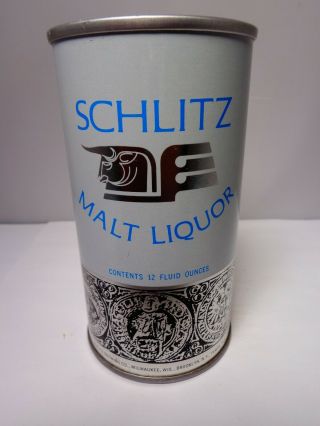 Schlitz Malt Liquor 1970 Straight Steel Pull Tab Beer Can 121 - 22 Milwaukee