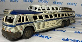 Vintage Tin Friction Greyhound Bus Scenicruiser