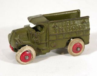1920s Mack C - Cab Type Bell Telephone Service Truck Cast Iron Toy By Hubley 3.  5 "