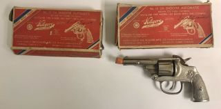 2 - Kilgore Cast Iron Toy Cap Pistols W/ Boxes