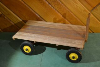 1940 ' s PETER MAR TOY FARM TRACTOR HAY WAGON CART WOOD RARE TOY 3