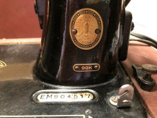 Vintage Portable Singer Sewing Machine,  99k,  Em904517
