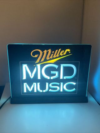 Mgd Miller Draft Beer Electric Light Up Sign Vintage