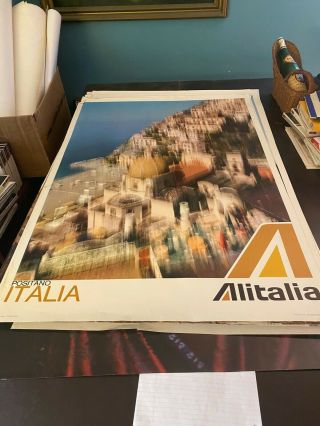 Alitalia Positano Blurred Image Vintage Poster 1960 
