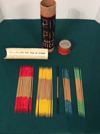 Vintage Whitman Pick Up Sticks Game 1937 Complete
