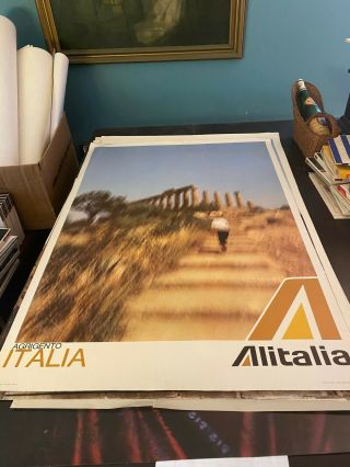 Alitalia Agriento Blurred Image Vintage Poster 1960 